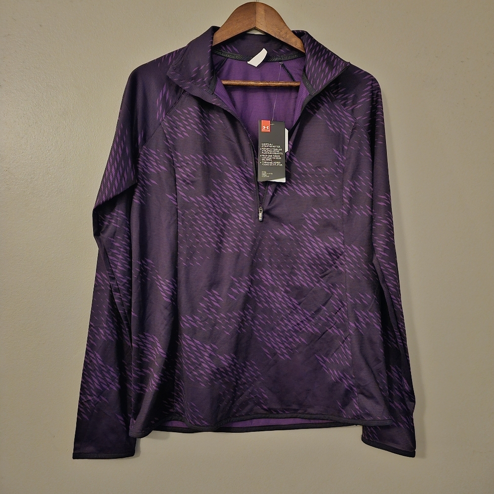 Under Armour women's pullover Mileage Print 1/2 Zip purple printed shirt
